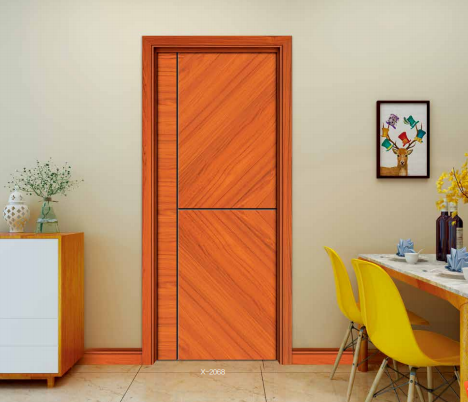 鑫順來X-2068雕花拼貼平開隔音修色實木復合烤漆門