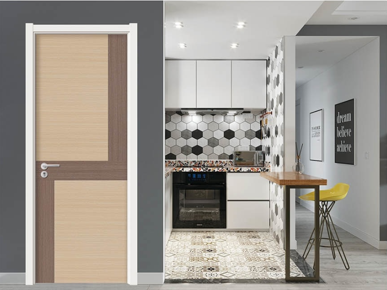 熱賣X-3001愉心拼貼清水漆輕奢實木門