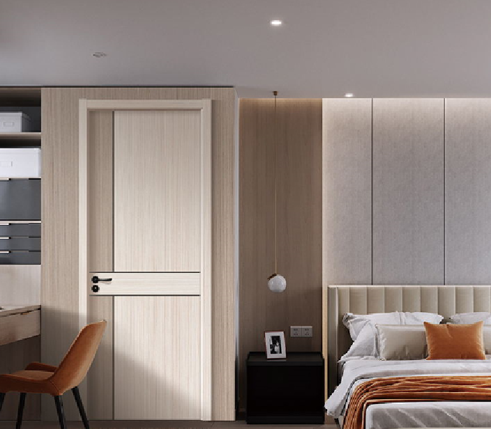 2020年暢銷愉心X-3005拼貼描色實木烤漆門