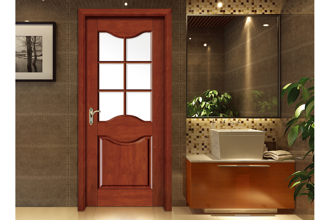 廠價直銷鑫順來X-8013平開實木烤漆門