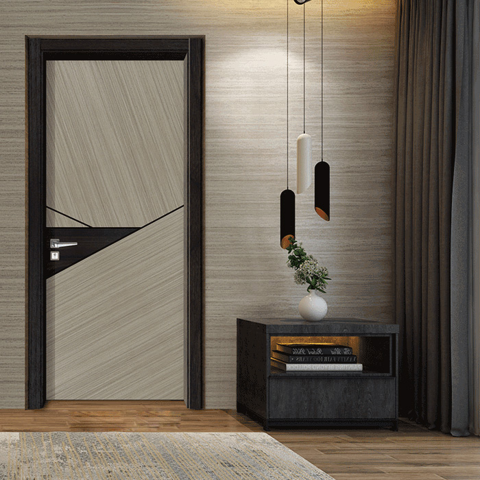 廠價直銷鑫順來X-8080平開拼貼實木烤漆門