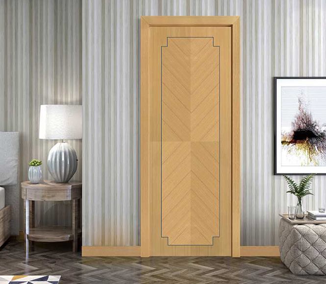 廠價直銷鑫順來X-8107平開拼貼實木烤漆門