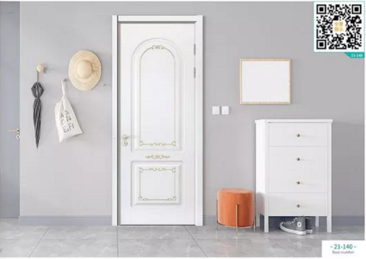 廠價新款鑫順來21-140掃碼帶扣線實木花豪華木門，掃二維碼看裝修風(fēng)格