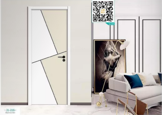 廠價(jià)新款鑫順來21-216掃碼叉色木門，掃二維碼看裝修風(fēng)格