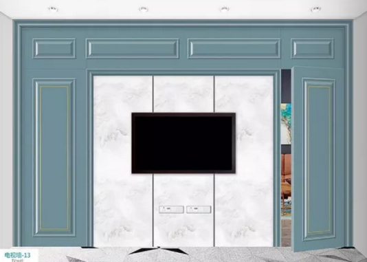 廠價新款鑫順來DQ-13掃碼地中海式電視墻，掃二維碼看裝修風(fēng)格