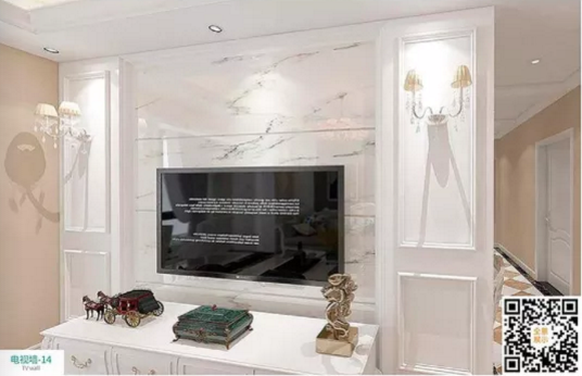 廠價新款鑫順來DQ-05掃碼豪華電視墻，掃二維碼看裝修風(fēng)格